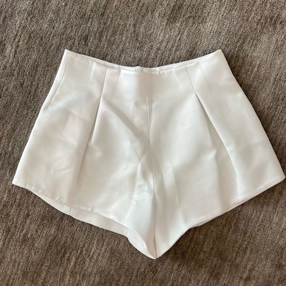 Zara Shorts Brand New Zara White Satin Effect High Waisted Shorts